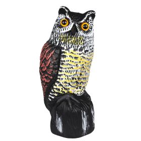 Solar Powered Owl Decoy with Flashing Eye, Hoot Sound, Infrared Sensor