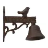 Vintage Cast Iron Bird Welcome Sign with Door Bell - Rustic