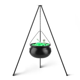 Halloween Large Witch Cauldron With 56.49 tripod And Eyeball String Light Skeleton Halloween Outdoor Decoration