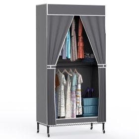 2 Tier Portable Clothing Rack With Cover