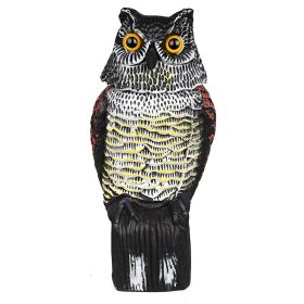 Lifelike Owl Decoy with 360 Degree Rotatable Head, Scare Birds and Squirrels Away