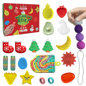 Advent Calendar Sensory Toy Christmas Countdown Gift Box - 24 Day Anxiety Relief Box for Adult Men and Teen Boys - 2025 Christmas Surprise Gift