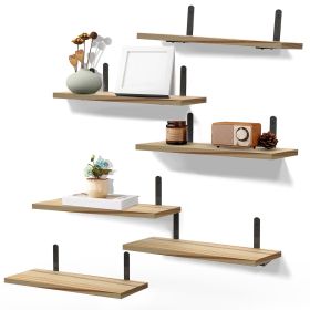 6 Sets Floating Shelves 15.74x5.74Inch Wall Mounted Shelves Wood Storage Shelves