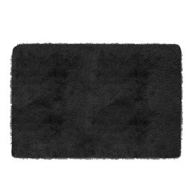 Fluffy Bedroom Rug 48 2.6 anti-Skid Shaggy Area Rug Decorative Floor Carpet Mat (Option: Blacgk)