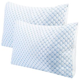 Cooling Memory Foam Pillow with Cooling Gel (Option: King)g_(2Pc)