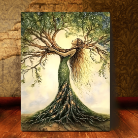 1pc Tree Of Life Canvas Art Print, Wooden Framed Nature-Inspired Wall Decor (Option: 12x8inch)