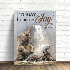 1pcs Canvas Painting With Wood Frame, Ready To Hang, Funny/Cute Elephant (Option: 12x8inch)